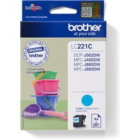 Brother LC-221C Ink cartridge cyan. 260 pages ISO/IEC 24711 3.9ml for