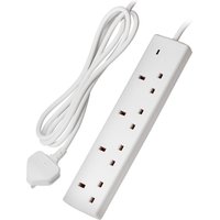 Maplin 4 Socket Extension Lead 13A Neon Indicator 2m White