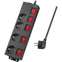 LogiLink LPS251 power extension 1.5 m 4 AC outlet(s) Indoor Black