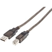 Manhattan USB-A to USB-B Cable. 15m. Male to Male. Active. Black. 480