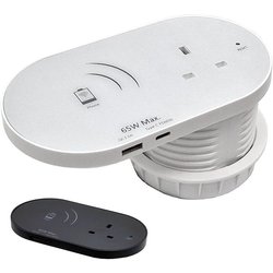 Powerdata Combo White 80MM - Usb A Qc & C 65W Pd Usb - Wireless