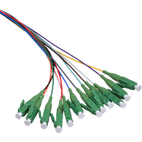 LogiLink Fiber Pigtail Set 12 x LC/APC OS2 (G657.A1). 2m. colored. gre