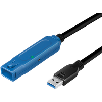 LogiLink USB 3.2 Gen1 cable. USB-A/M to USB-A/F. amplifier. black/blue