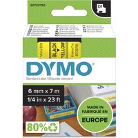 Dymo 43618/S0720790 DirectLabel-etikettes black on yellow 6mm x 7m for