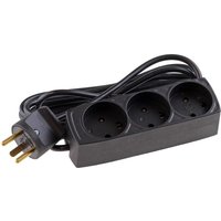 Microconnect Danish power strip 5-way 1.5 m black (for installation wi