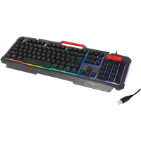 LogiLink Typhoon Keyboard. wired. LED. w/ phone mount. black