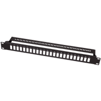 LogiLink Fiber Optic Panel for 24� SC-Duplex or LC-Quad adapter. black