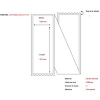 Capture SHIPLABEL105X251-FF2 printer label White