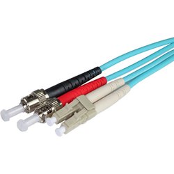 Cablenet 5M OM4 50/125 LC-ST Duplex Aqua Lsoh Fibre Patch Lead