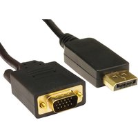 Cables Direct Display Port/VGA. 5m DisplayPort VGA (D-Sub) Black