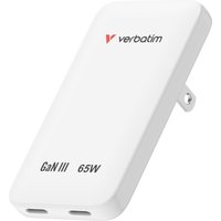 Verbatim Essentials Slim GaN Wall Charger 65W US/EU/UK - White