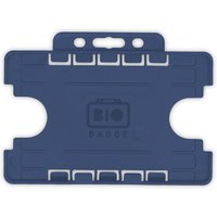 BioBadge Dark Blue Dual Holders Landscape - Pack of 100
