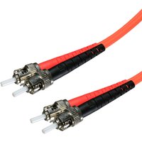 Cablenet 2m OM3 50/125 ST-ST Duplex Orange LSOH Fibre Patch Lead