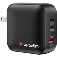 Verbatim Mini GaN Charger 100W 4 Port US plug with EU and UK adaptors