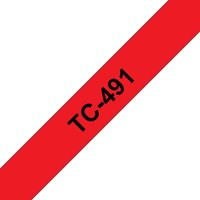 Brother TC-491 DirectLabel black on red 9mm x 7.7m for Brother P-Touch