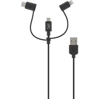 T'nB CBLIGHT3IN1 USB cable 1.5 m USB A Micro-USB B Black