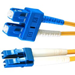 Cablenet 1M OS2 9/125 LC-SC Duplex Yellow Lsoh Fibre Patch Lead