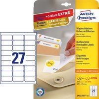 Avery L4737REV-25 self-adhesive label Rounded rectangle Removable Whit