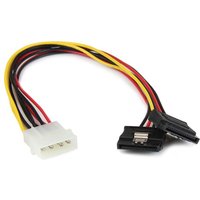 StarTech.com 12in LP4 to 2x Latching SATA Power Y Cable Splitter Adapt