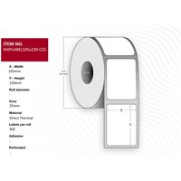 Capture SHIPLABEL105X220-C25 printer label White