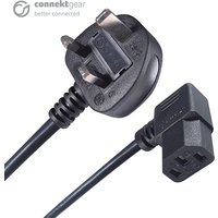 connektgear 5m UK Mains Power Cable UK Plug to Right Angled C13 Socket