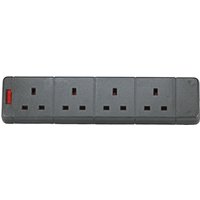 4 Way UK 13Amp Trailing Extension Rewireable