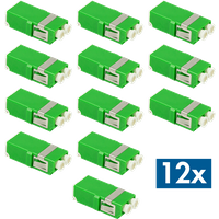 LogiLink Fiber Adapter LC Duplex. 12 pieces. without flange. green. wi