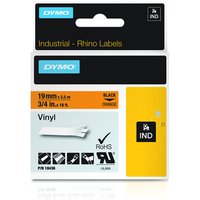 Dymo 18436/S0718500 Ribbon Vinyl black on orange 19mm x 5.5m for Dymo