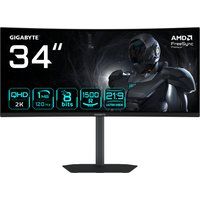 GIGABYTE GS34WQCA 34" WQHD Curved Gaming Monitor - 3440 x 1440. 1
