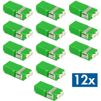 LogiLink Fiber Adapter LC Duplex. 12 pieces. without flange. green. in