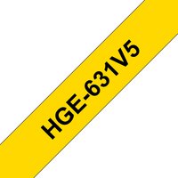 Brother HGE-631V5 DirectLabel black on yellow Laminat 12mm x 8m Pack=5