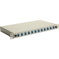 Equip 12-Port Fiber Optic Splice Box. LC Duplex. OS2. 1U. Equipped. Gr
