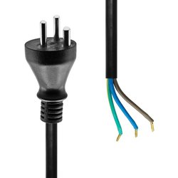 Proxtend Type K (Denmark) To Open End Montage Power Cord Black 5M