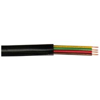 FDL 4 CORE FLAT MODULAR TELEPHONE CABLE - 100M / BLACK