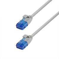 LogiLink Patch cable Cat.6A SLIM U/UTP LSZH. grey. 0.15 m. SlimLine