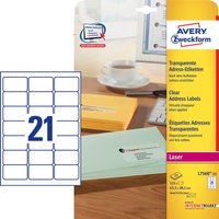 Avery L7560-25 self-adhesive label Rounded rectangle Permanent Transpa