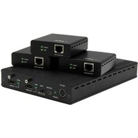 StarTech.com 3-Port HDBaseT Extender Kit with 3 Receivers - 1x3 HDMI o