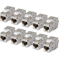 StarTech.com Shielded Cat6a Keystone Jack. 10-Pack RJ45 Ethernet Keyst