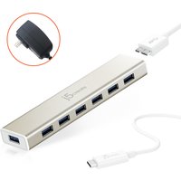 j5create JCH377 USB-C® 7- Port Hub - EU/UK. Metallic Champagne