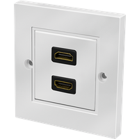 LogiLink HDMI wall plate. 2-port. with 2x HDMI-A coupler F/F. white