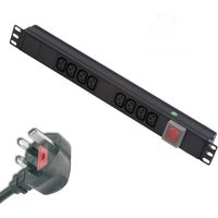 POWERDATA 8 WAY 19 INCH RACK PDU IEC SKTS TO 13A PLUG - HORIZONTAL