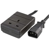 FDL IEC PLUG (C14) TO SINGLE 13A TRAILING SOCKET - 0.5M BLACK