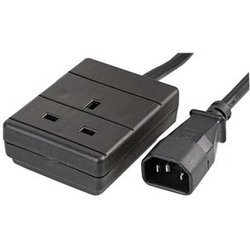 Fdl Iec Plug (C14) To Single 13A Trailing Socket - 0.5M Black