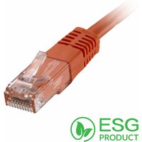 Cablenet 1m Cat5e RJ45 Orange U/UTP PVC 24AWG Flush Moulded Booted Pat