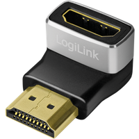 LogiLink HDMI adapter. A/M to A/F. 90� angled. 8K/60 Hz. black/grey