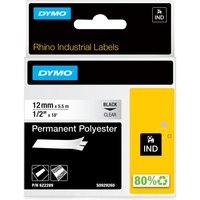 Dymo 622289 Ribbon Polyester permanent black on Transparent 12mm x 5.5