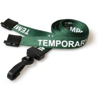 Digital ID 15mm Recycled Green Temporary Lanyards with Plastic J Clip