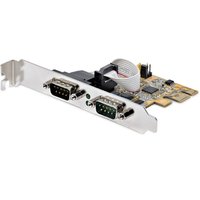 StarTech.com 2-Port PCI Express Serial Interface Card, Dual Port PCIe to RS232 (DB9) Serial Card, 16C1050 UART, Low/Full Profile Brackets, COM Retention, For Windows/Linux - TAA