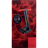 Verbatim SureFire Vinson N2 Dual balance Gaming RGB headset stand Bk