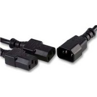 2M Iec Splitter Cable - Iec C14 Plug to 2 x Iec C13 Sockets